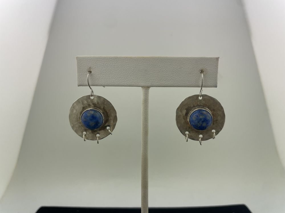 Lapis Disc Earrings